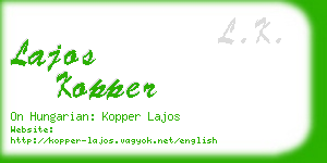 lajos kopper business card